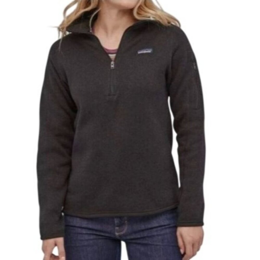Patagonia Better Women's Medium 1/4 Zip Fleece Jacket Pullover Black
